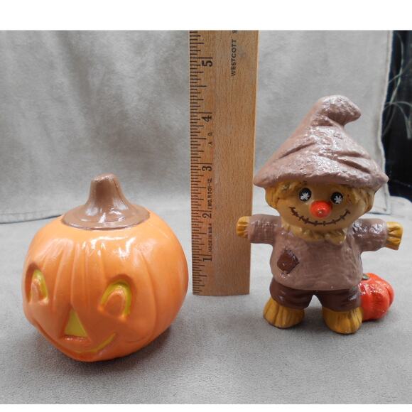 Vintage Halloween Ceramic Riverview Randy Scarecrow w/Pumpkin Lot - Picture 3 of 8